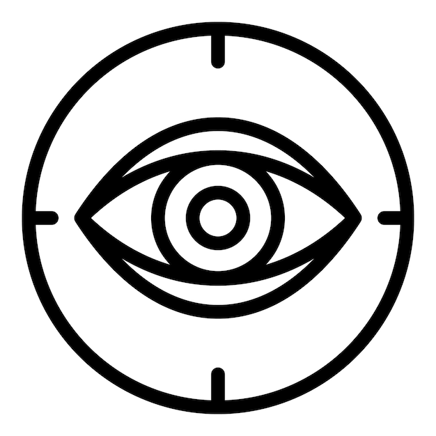 Icono de foróptero ocular contorno icono de vector de foróptero ocular para diseño web aislado sobre fondo blanco