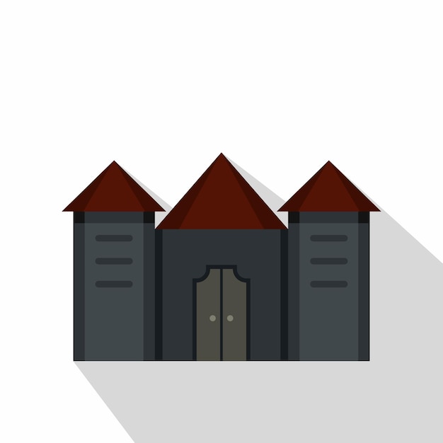 Icono de fortaleza antigua Ilustración plana del icono de vector de fortaleza antigua para web aislado sobre fondo blanco