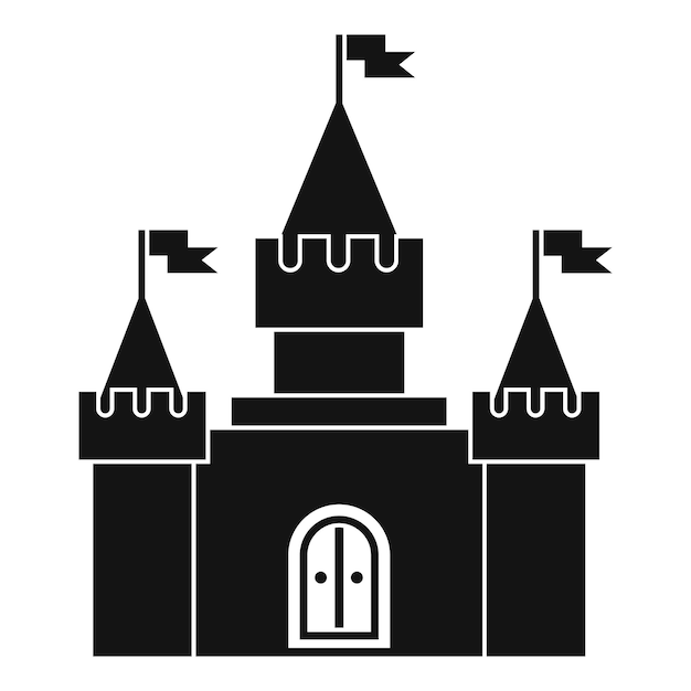 Icono de la fortaleza en estilo simple en una ilustración vectorial de fondo blanco