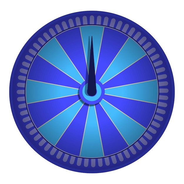 Icono de fortuna de rueda de cielo azul Caricatura de icono de vector de fortuna de rueda de cielo azul para diseño web aislado sobre fondo blanco