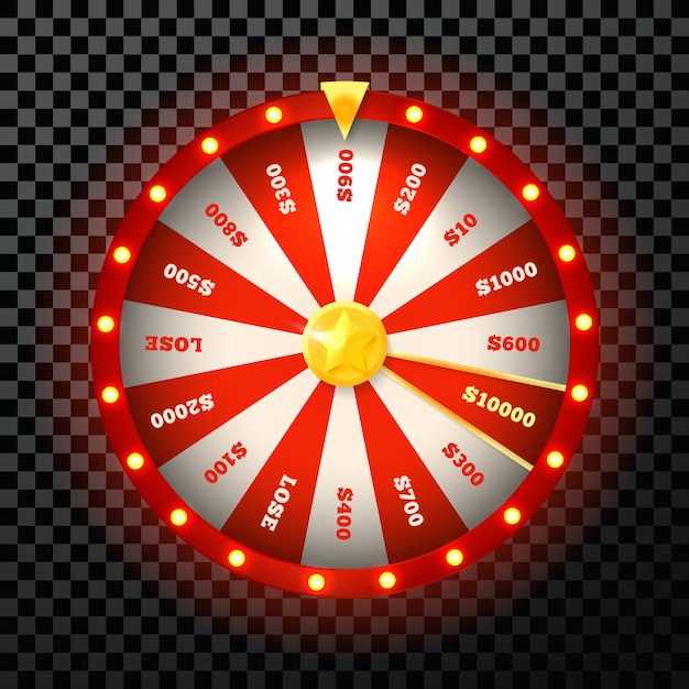 Icono de fortune wheel, hermoso diseño rojo para casino web, juegos de azar y juegos de premios. ilustración