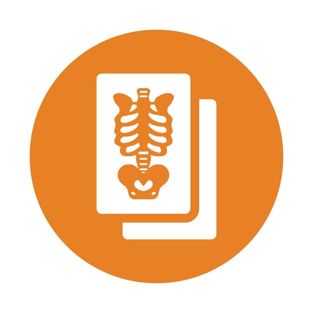 Icono de foto de rayos X Vector de color naranja EPS