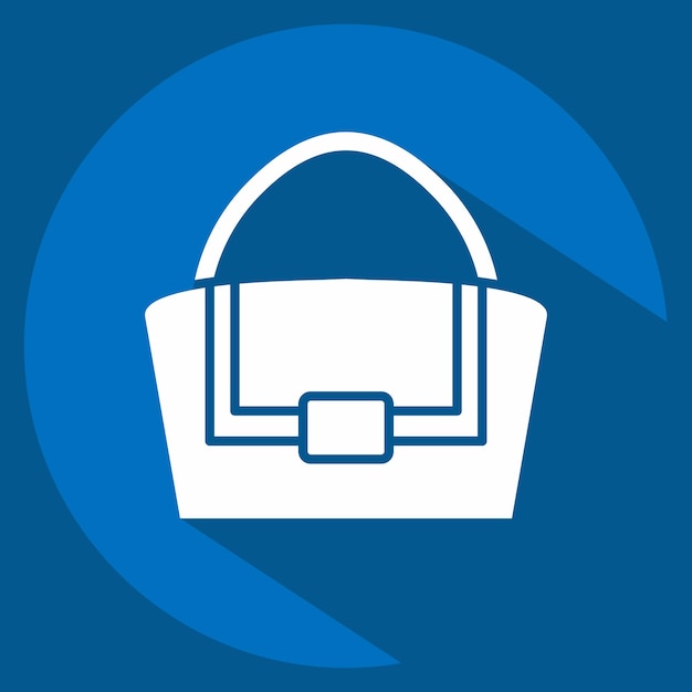 Icono francés Bolsa relacionada con el símbolo de Francia estilo de sombra larga diseño simple editable