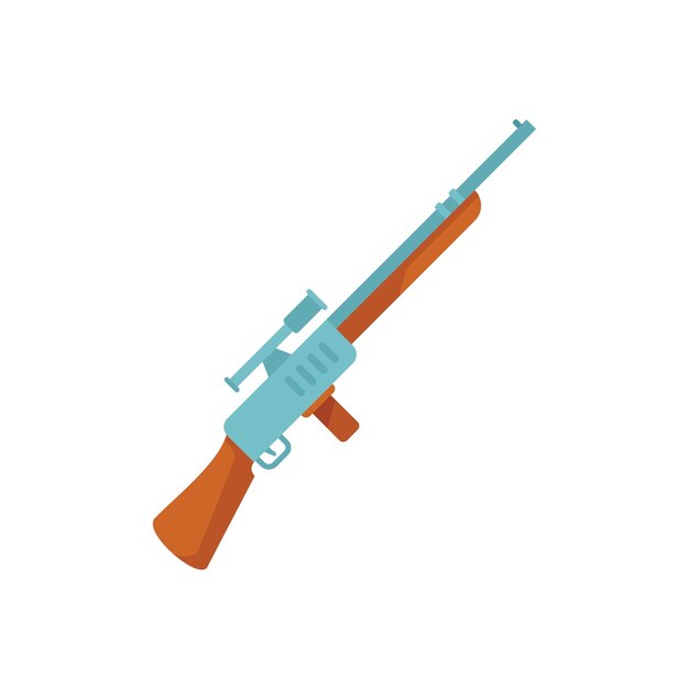 Icono de francotirador de guerra vector plano Arma arma Ejército de combate aislado