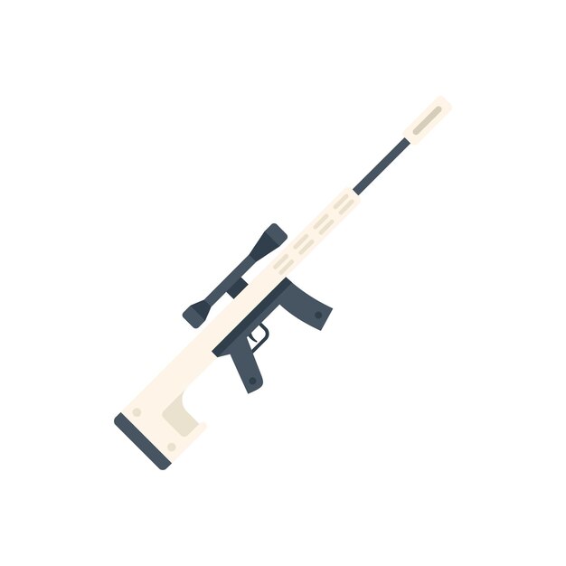 Icono de francotirador de invierno vector plano Ejército de combate Soldado guerrero aislado