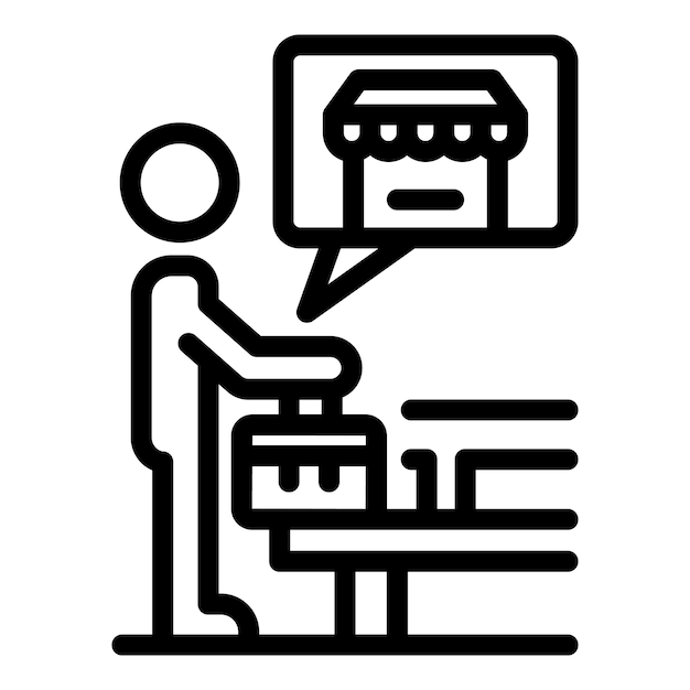 Icono de franquicia de idea de negocio Icono de vector de franquicia de idea de negocio de esquema para diseño web aislado sobre fondo blanco