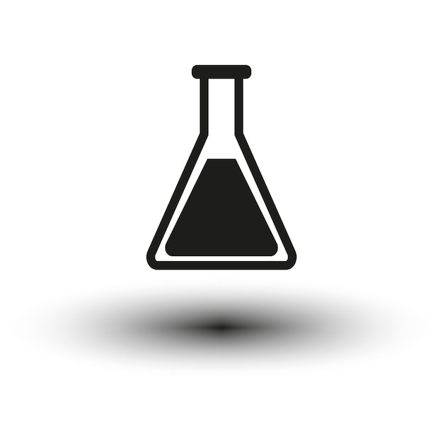 Icono de frasco de laboratorio Símbolo de experimento químico Gráfico vectorial científico