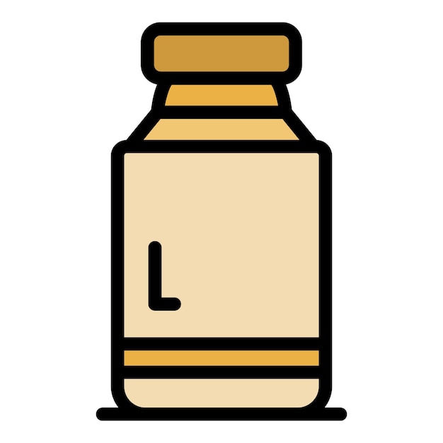 Icono de frasco médico Contorno del icono vectorial del frasco medico Color plano aislado
