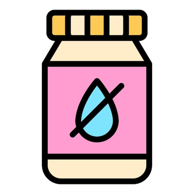 Icono de frasco de píldoras médicas Contorno Icono de vector de frasco de píldoras médicas para diseño web aislado en color plano de fondo blanco