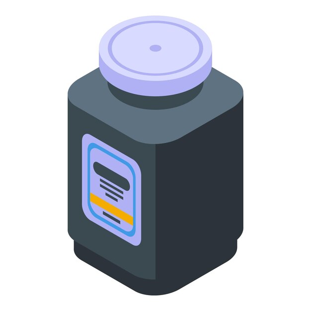 Icono de frasco de plástico de nutrición deportiva Isométrico de icono de vector de frasco de plástico de nutrición deportiva para diseño web aislado sobre fondo blanco