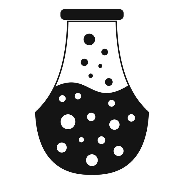 Icono de frasco de poción de química Ilustración sencilla del icono vectorial de frasko de pocion de química para el diseño web aislado en fondo blanco