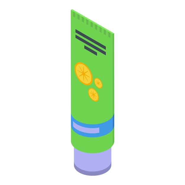 Icono del frasco del tubo de crema vector isométrico Cosméticos de rutina