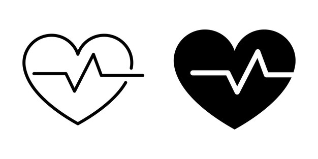 Icono de frecuencia cardíaca Estilo de línea y silueta