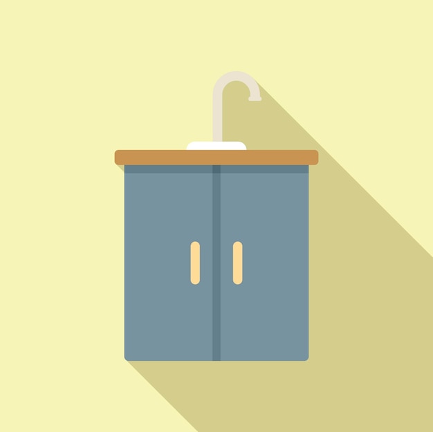 Icono de fregadero de cocina vector plano Muebles de habitación Estufa de comedor