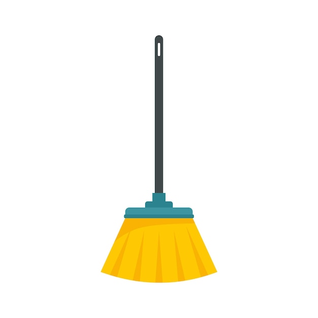 Icono de fregona de cepillo de limpieza Ilustración plana del icono de vector de fregona de cepillo de limpieza aislado sobre fondo blanco