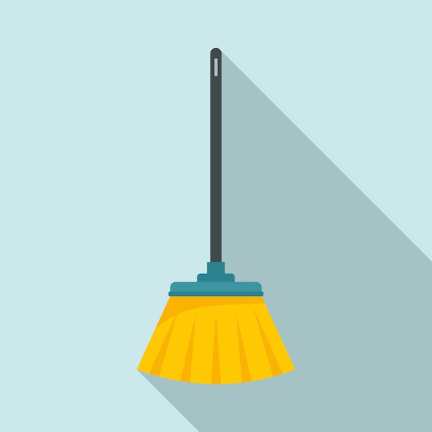 Icono de fregona de cepillo de limpieza Ilustración plana del icono de vector de fregona de cepillo de limpieza para diseño web