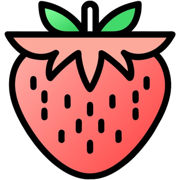 icono de fresa con contorno de color
