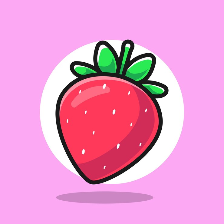 Icono de fresa Ilustración de fresa Alimentos Naturaleza Concepto vectorial de dibujos animados