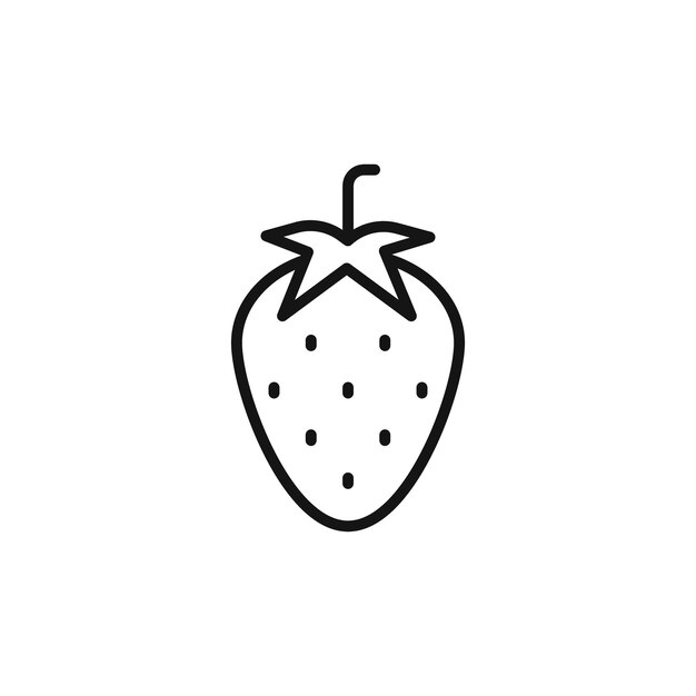 El icono de la fresa madura para los productos frescos