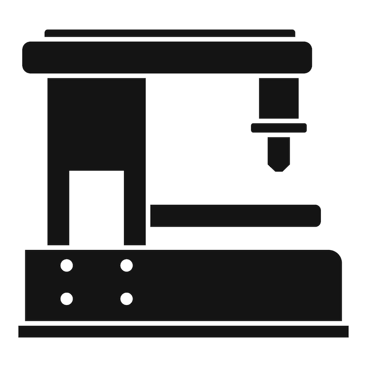 Vector icono de fresadora cnc ilustración simple del icono de vector de fresadora cnc para diseño web aislado sobre fondo blanco