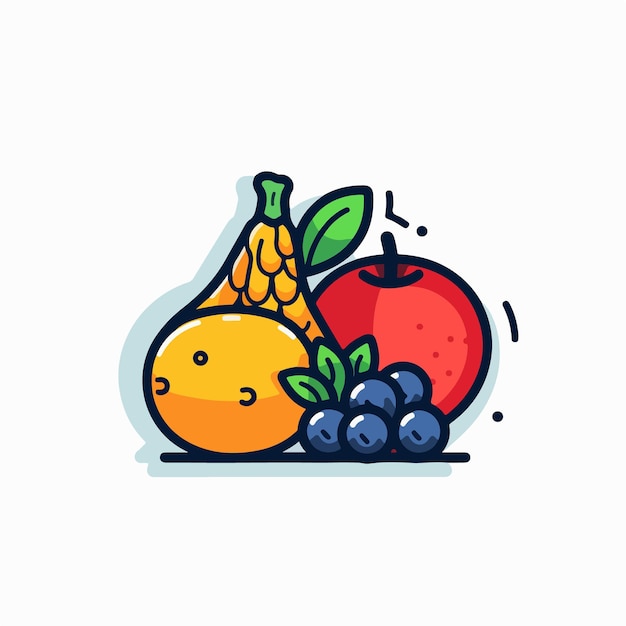 Un icono de fruta con un arándano en la parte inferior.