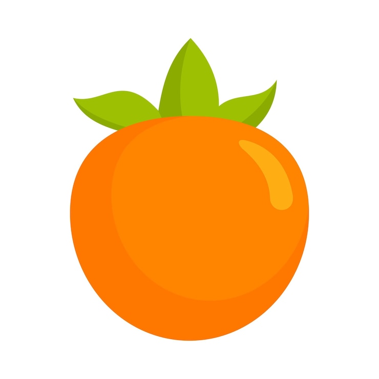 Vector icono de la fruta del caqui ilustración plana del ícono vectorial de la fruit del caqui para el diseño web