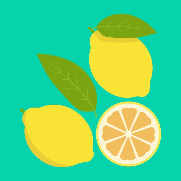 Icono de fruta de dibujos animados coloridos Iemon Ilustración de vector de fruta fresca de verano