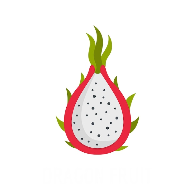 Icono de fruta de dragón Ilustración plana del icono de vector de fruta de dragón aislado sobre fondo blanco