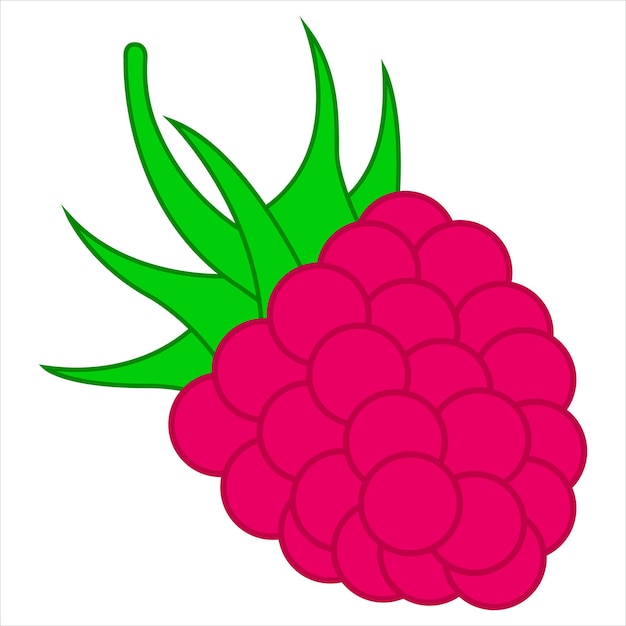 Icono de fruta de frambuesa diseño gráfico plano símbolo sobre fondo blanco ilustración vectorial