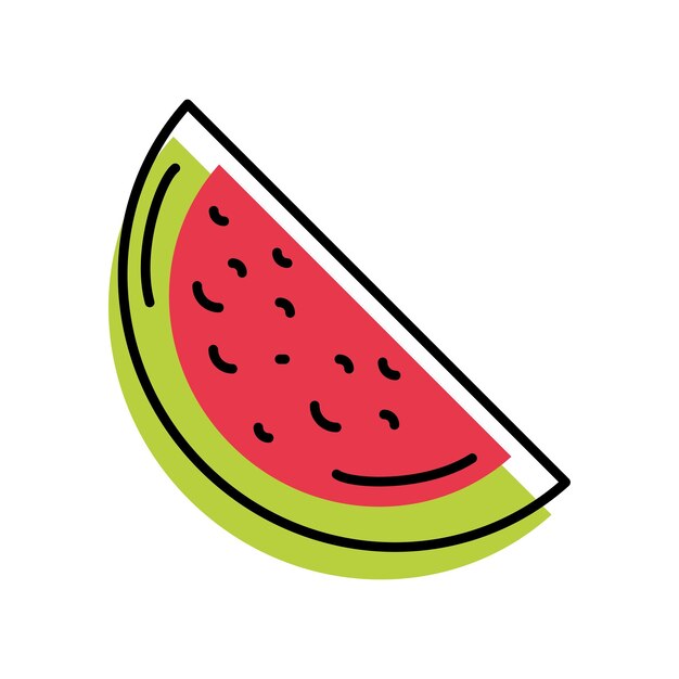 el icono de la fruta fresca de la sandía está aislado