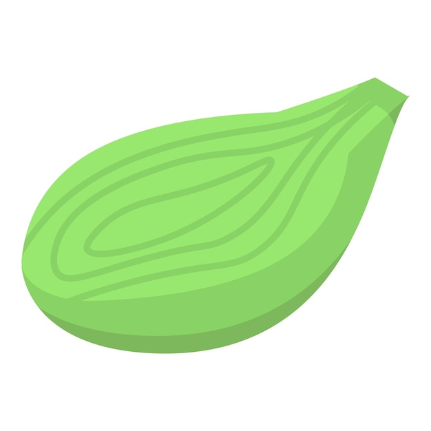 Icono de fruta de hoja verde Isométrico de icono de vector de fruta de hoja verde para diseño web aislado sobre fondo blanco