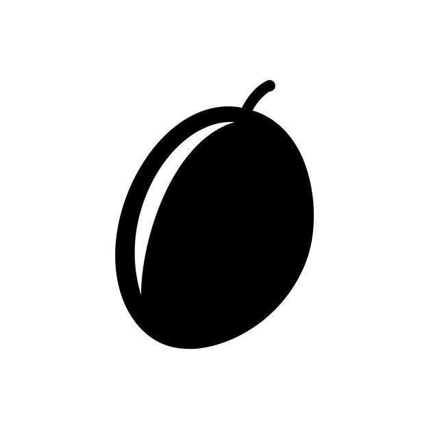Icono de la fruta de Jamun aislado en un fondo blanco
