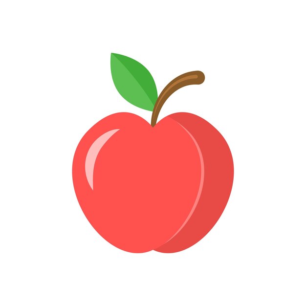 Icono de fruta de manzana en estilo plano Ilustración vectorial de postre saludable en un fondo aislado Concepto de negocio de carteles de alimentos frescos