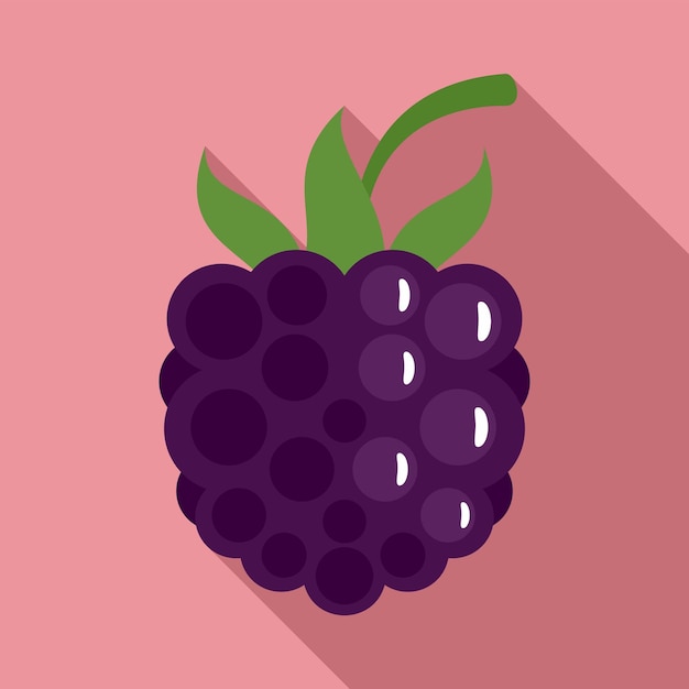 Icono de fruta y mora ilustración plana del icono de vector de fruta y mora para diseño web