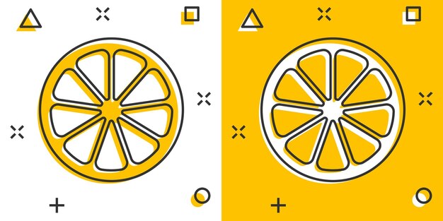 Vector icono de fruta naranja de dibujos animados vectoriales en estilo cómic pictograma de ilustración de concepto de cítricos naranja concepto de efecto de salpicadura de negocio de alimentos tropicales