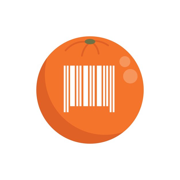 Icono de fruta naranja OGM vector plano Agricultura ADN Medicina gen aislado