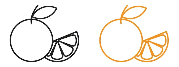 Icono de la fruta naranja que muestra opciones de cítricos frescos y jugosos