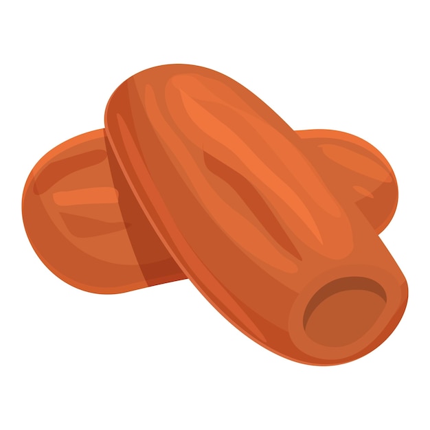 Icono de fruta de semilla vector de dibujos animados comida de palma hoja árabe