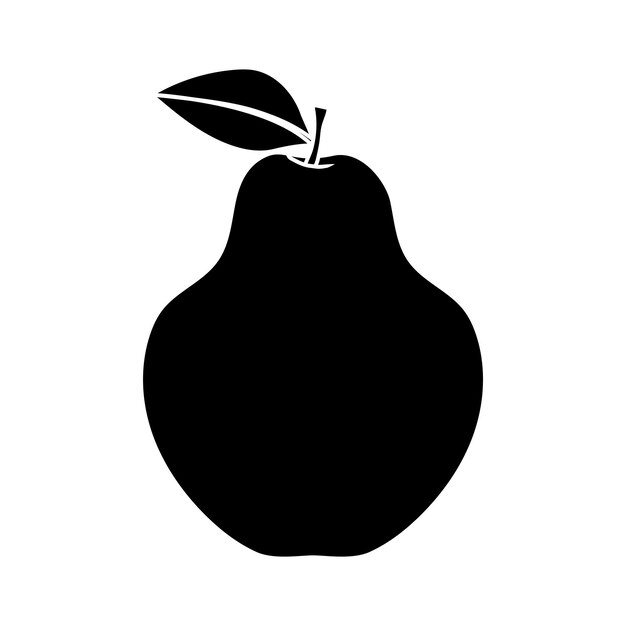 Vector icono de fruta simple de pera para el signo o logotipo del icono de gradiente de la interfaz de usuario web