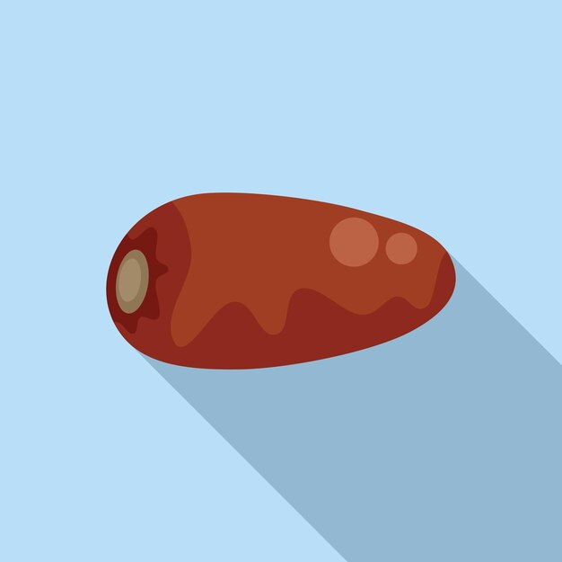 Ícono de frutas de dátiles secas de estilo plano