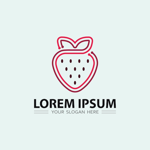 Icono de frutas y logotipo de frutas diseño de frutas frescas naturaleza tropical ilustración vectorial de alimentos