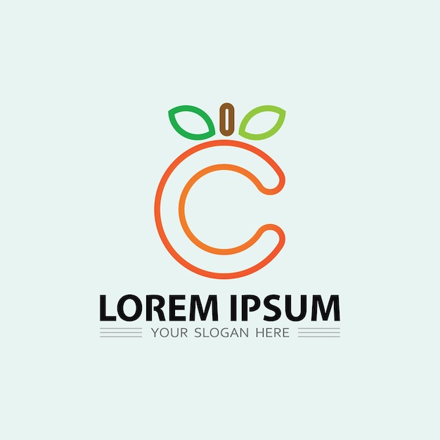 Icono de frutas y logotipo de frutas diseño de frutas frescas naturaleza tropical ilustración vectorial de alimentos