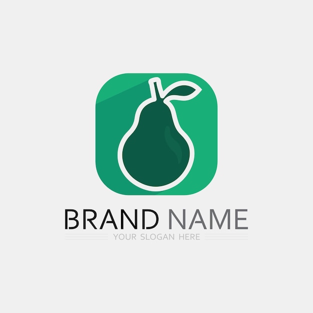 Icono de frutas y logotipo de frutas diseño de frutas frescas naturaleza tropical ilustración vectorial de alimentos