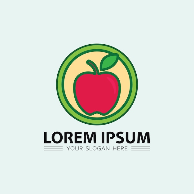 Icono de frutas y logotipo de frutas diseño de frutas frescas naturaleza tropical ilustración vectorial de alimentos