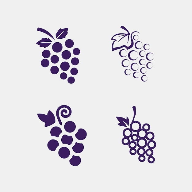 Icono de frutas y logotipo de frutas diseño de frutas frescas naturaleza tropical ilustración vectorial de alimentos