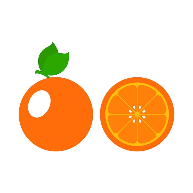 Icono de frutas tropicales naranjas Verano y mercado de frutas Diseño decorativo Vector Ilustración
