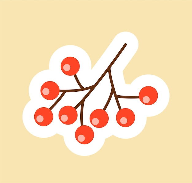 Icono de frutos rojos de Navidad