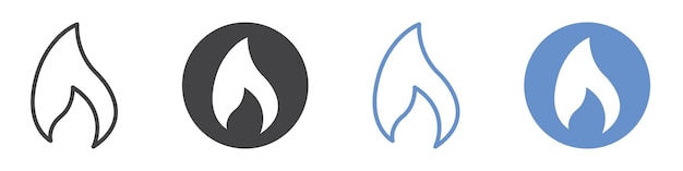 Icono de fuego Arte plano en blanco y negro aislado