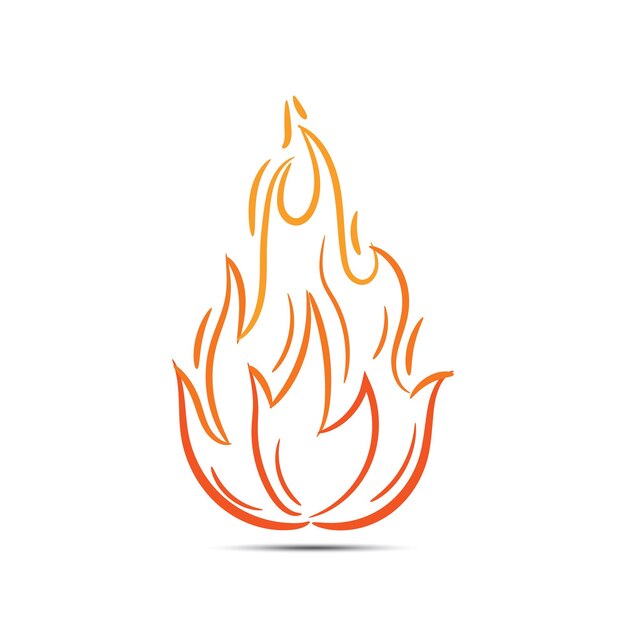 Icono de fuego caliente Hoguera de dibujos animados o llama de fogata