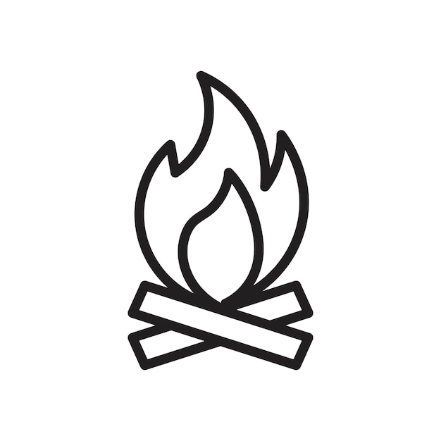 El icono de fuego del contorno establece el signo